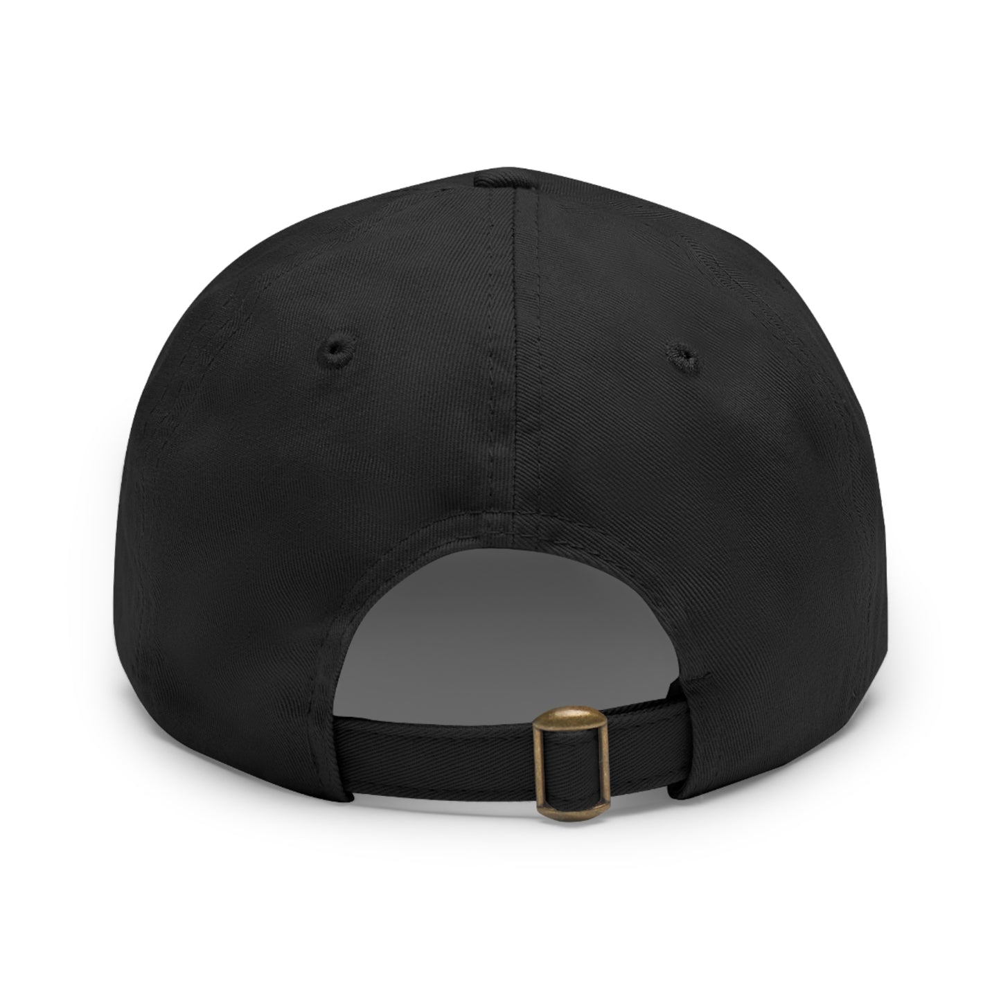 Sleek Black Dad Hat with Leather Patch